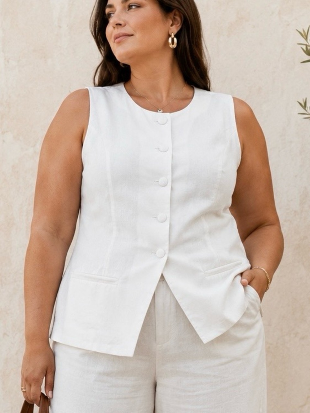 Stylish, Sleek and Modern Linen Blend Vest